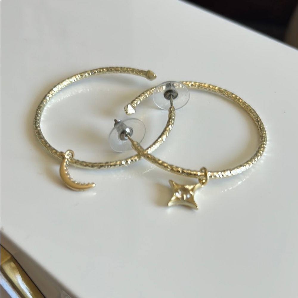 Kendra Scott Gold Charm Hoop Earrings